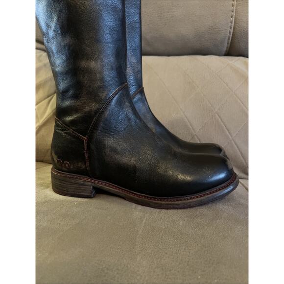 Bed Stu Black Womens Cobbler Series Heeled Tall Boots Leather Rustic 8 - Picture 6 of 15